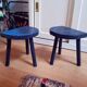Blue milking stools