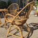 rattan garden set 2 armchairs and side table