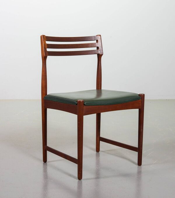 4 chaises de salle à manger en teck et cuir éditées par Bovenkamp, 1960