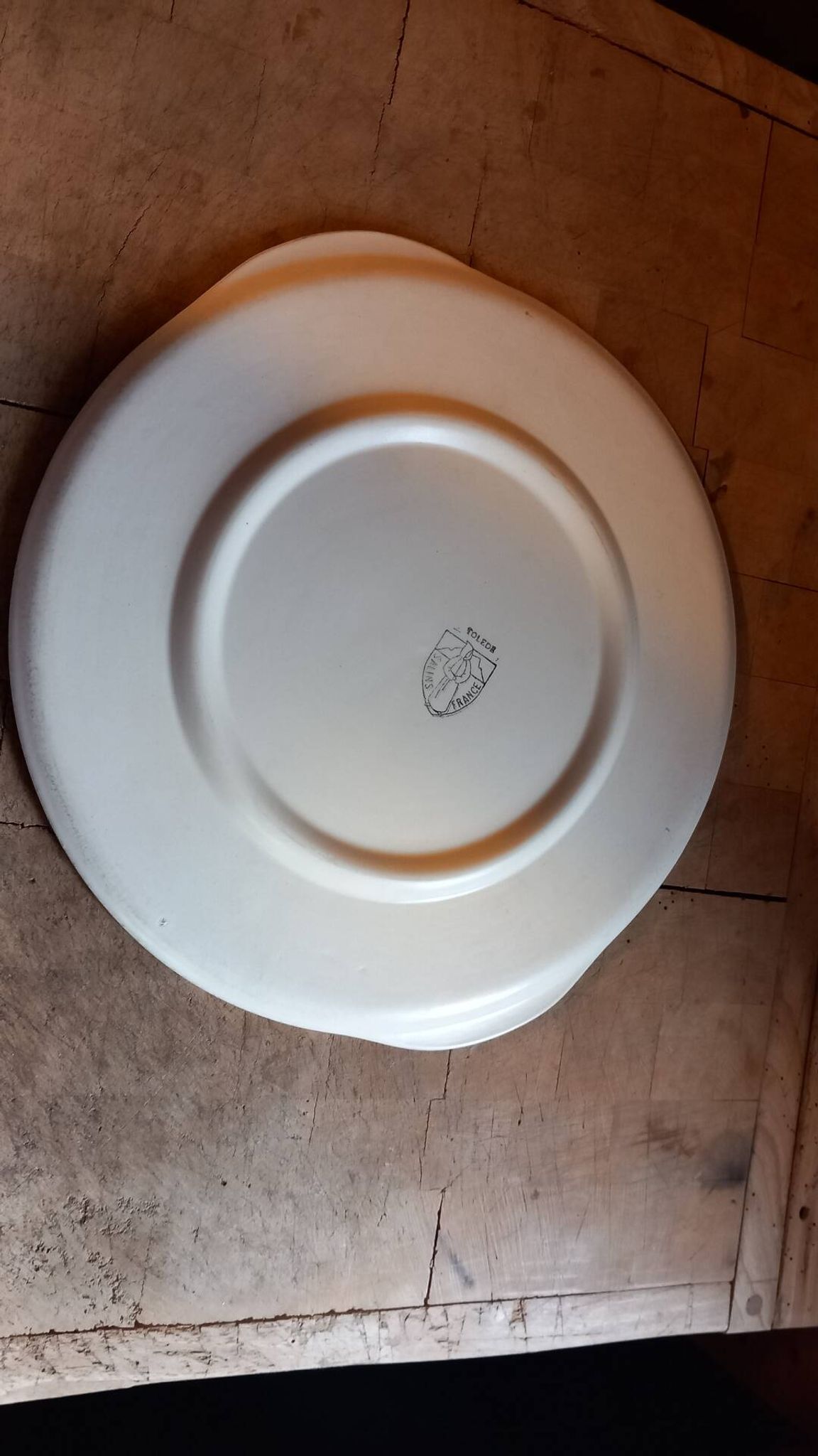 Vintage tart dish 31 cm earthenware from Salins model Toledo 1960s