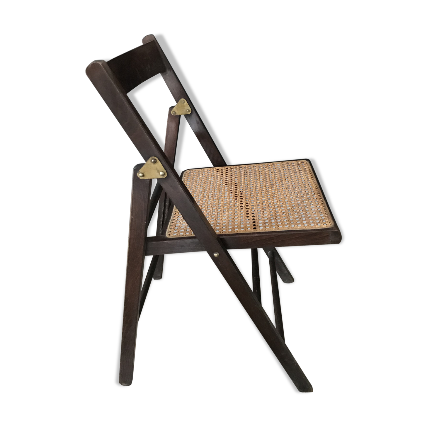 Chaise pliante cannée