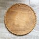 Large round vintage rattan mirror