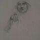 Engraving signed Henri Le Riche portrait of an old woman