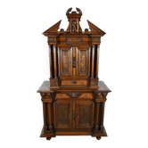 Small Buffet with Two Bodies in Solid Walnut, Renaissance Style – Mid 19th Century