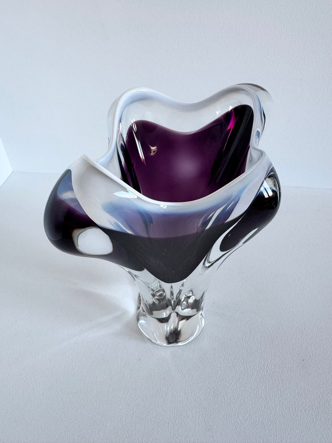 Vintage Mid Century Modern Handmade Murano Italy Glass Vase