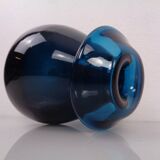 Hand-blown blue glass vase, Italy, 1960s