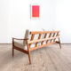 Canapé Arne Vodder modèle FD164 en teck, tissu bouclé, Danemark années 1960