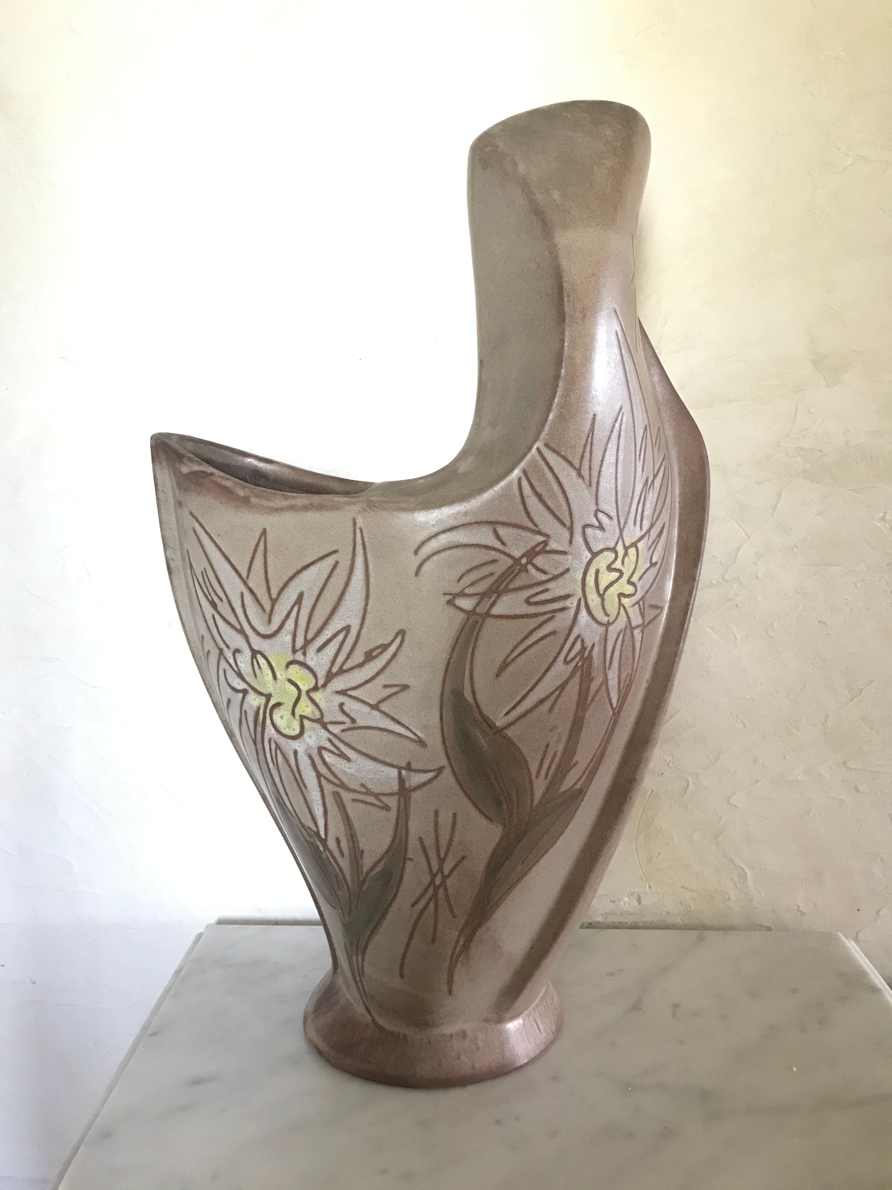 Vallauris zoomorphic vase 45cm