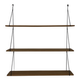 60s wall-mounted string shelf, wood and metal