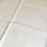 12 antique damask and monogrammed napkins
