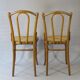2 Thonet No. 56 chairs from 1900, caned, blond walnut stain