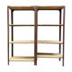 Pair of metal workshop shelves