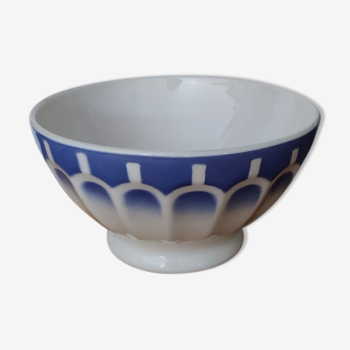 Blue faceted bowl