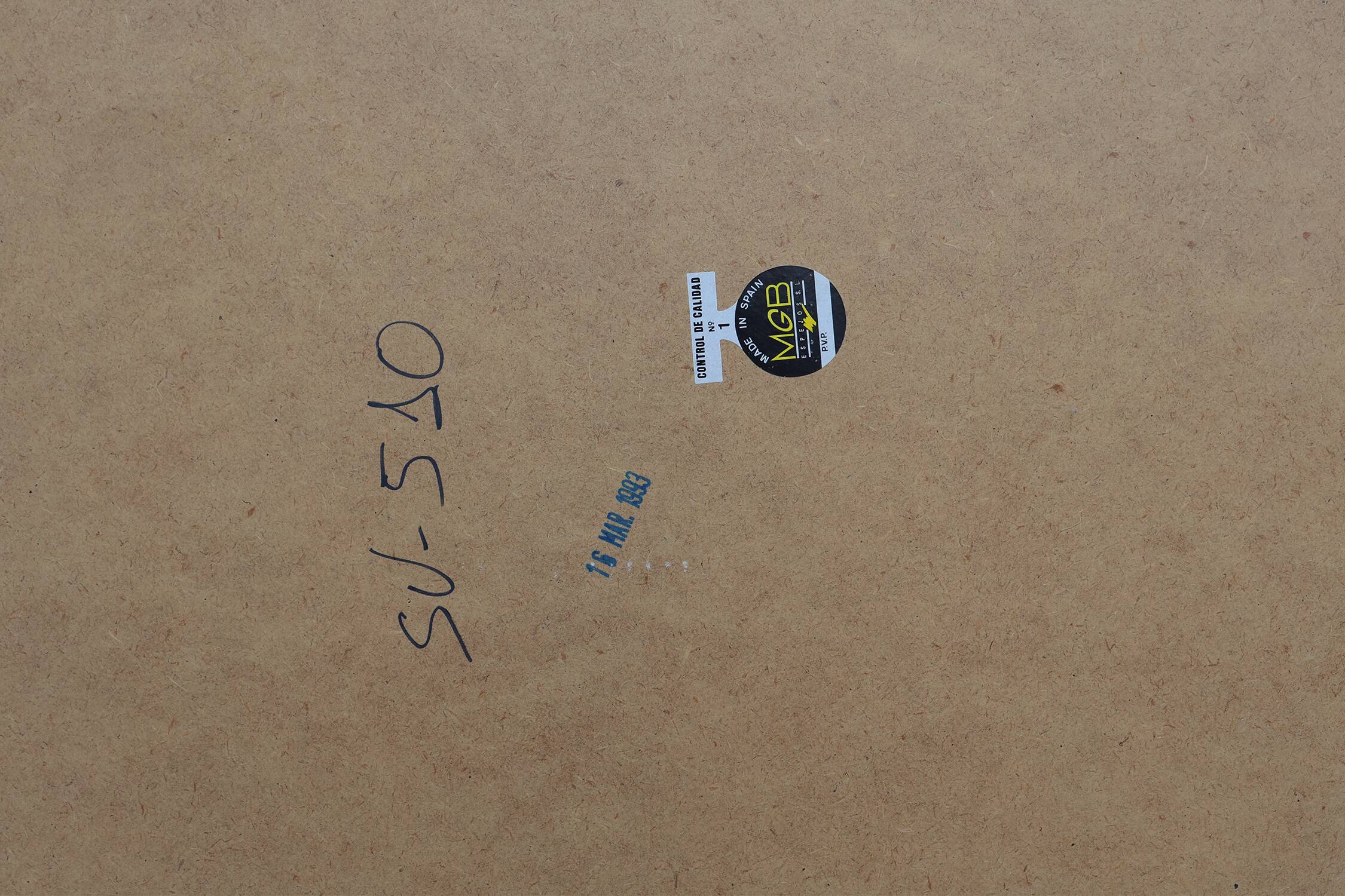 Grand miroir vénitien en mosaïque trapèze du XXe siècle avec guirlandes en laiton