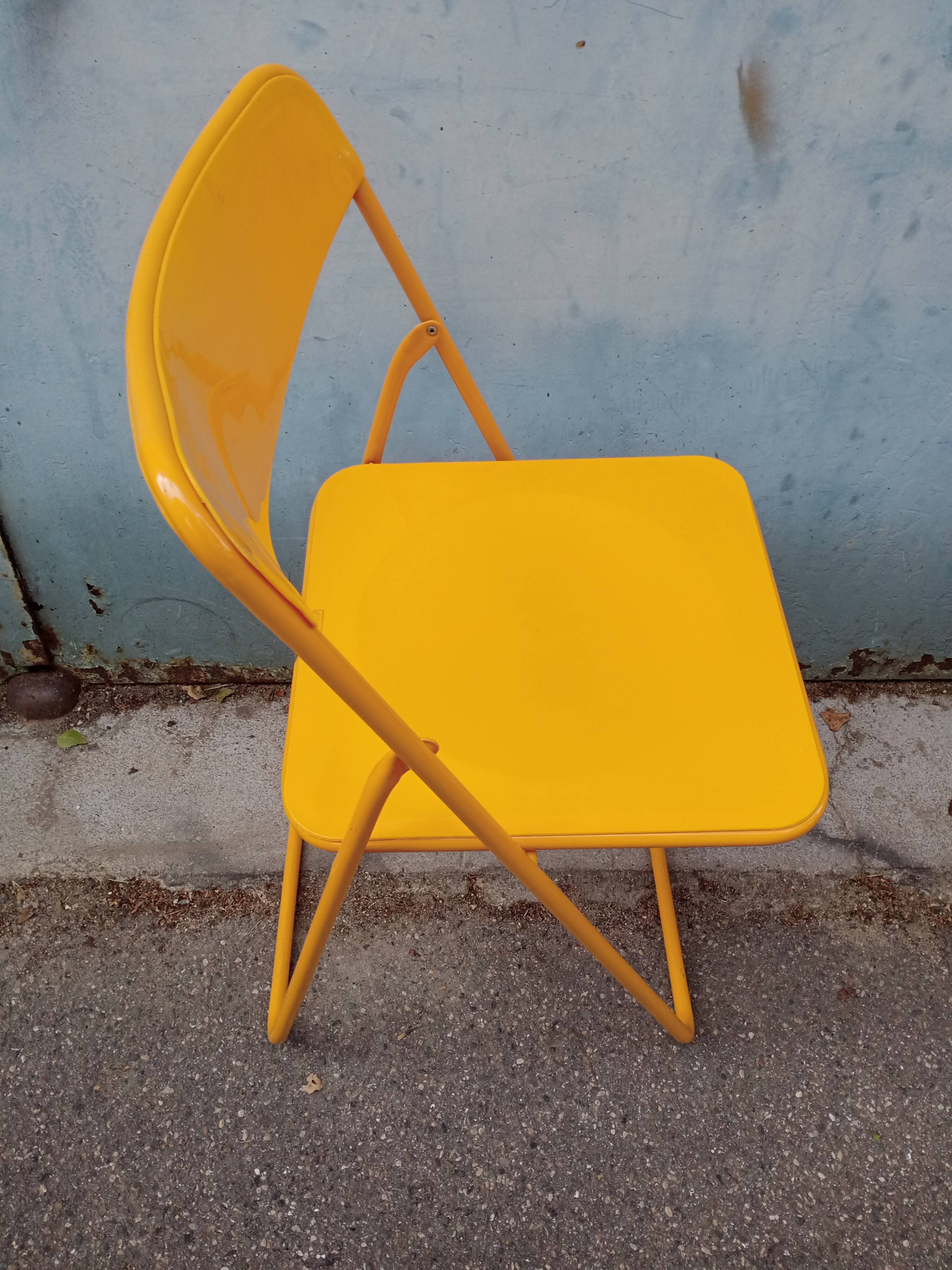 Orange vintage folding chairs
