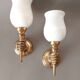 Pair of bronze and gilded brass sconces by John Devoluy 1950.