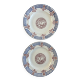 Ironstone set of 2 flat plates Longwy Fecamp