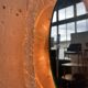 Vintage Round Hillebrand Iceglass Mirror with Lighting
