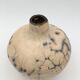 Raku ball vase, beige and black 20th century