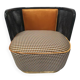 Fauteuil en bois cannage et velours