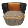 Armchair in wooden cannage and velvet