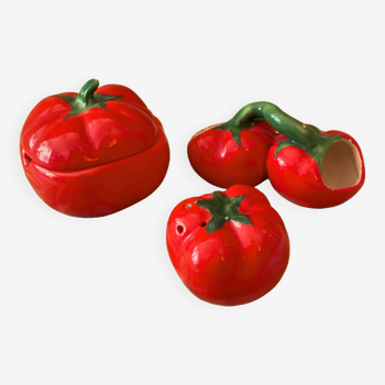Tomato shaped condiment pots