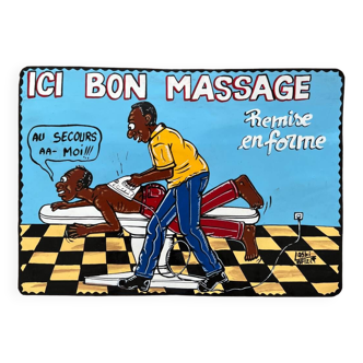 Plaque peinte Bon massage (Burkina Faso)