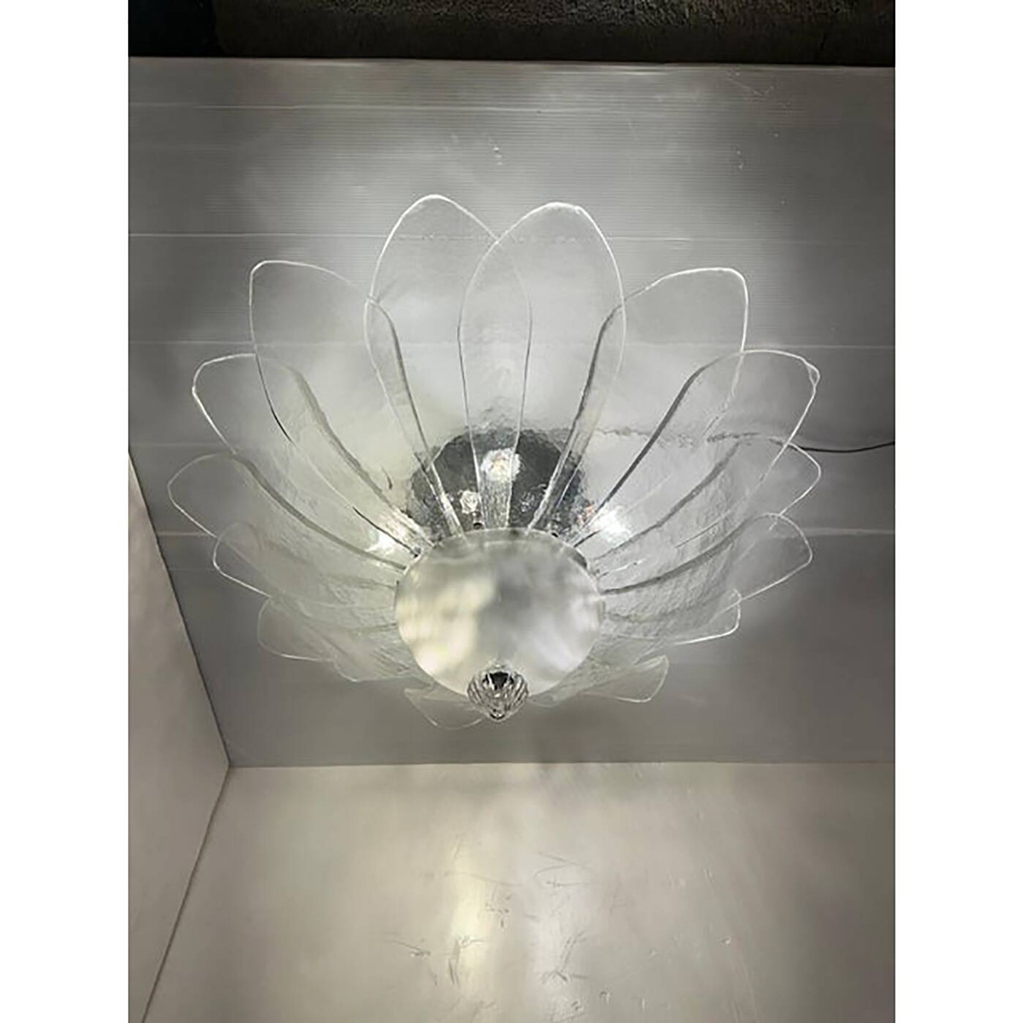 Lot of 2 Murano Style Glass Sputnik Chandelier Flush Mount, Mazzega Zuccher