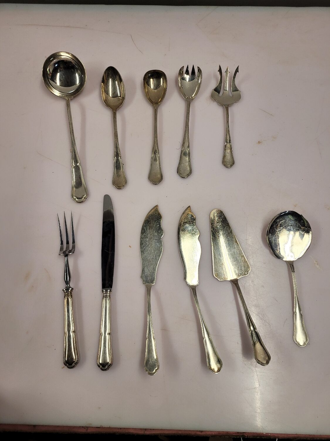 Cutlery set 170 pieces in silver metal goldsmith Chrysalia