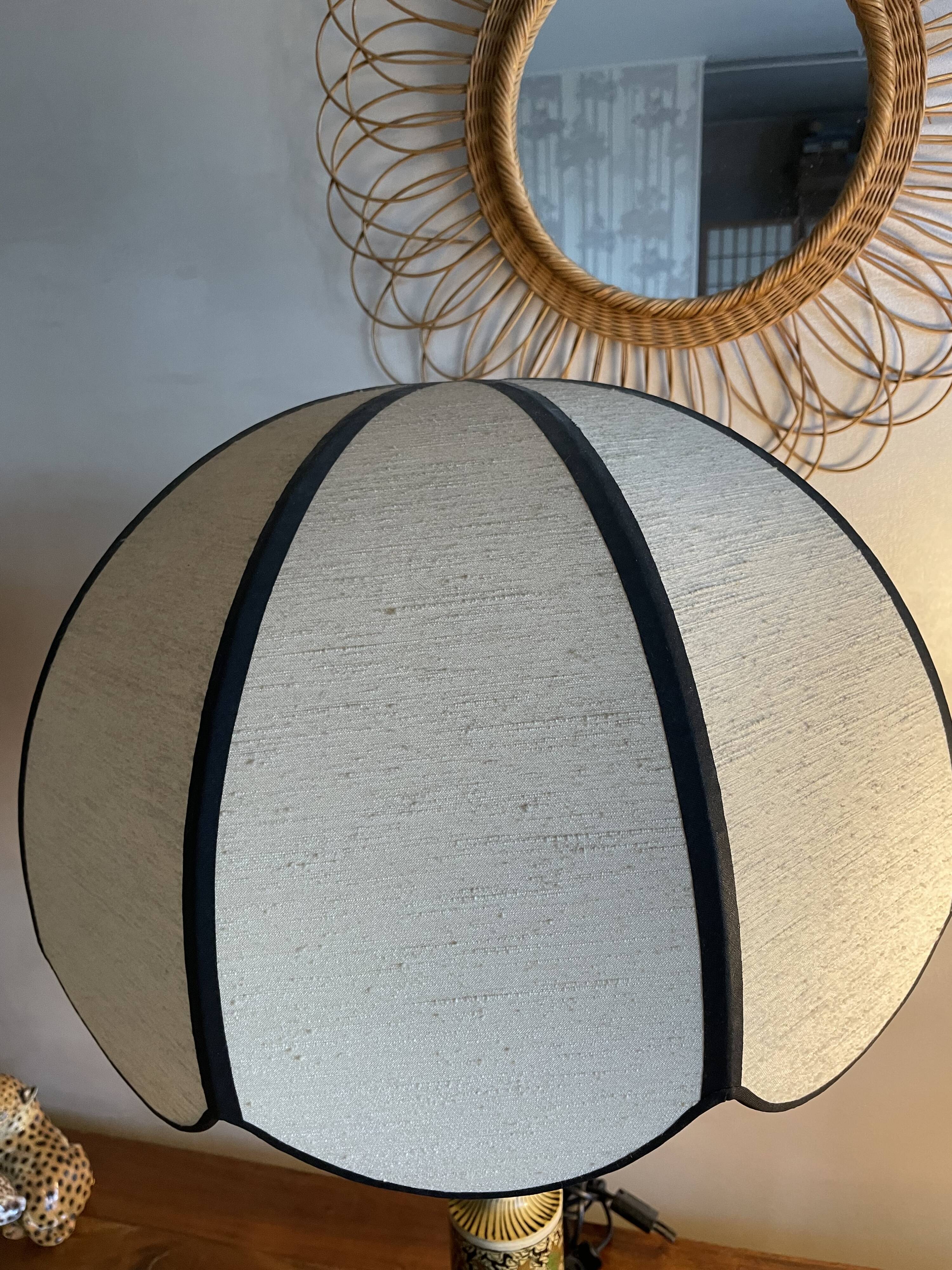 Large painted wooden lamp