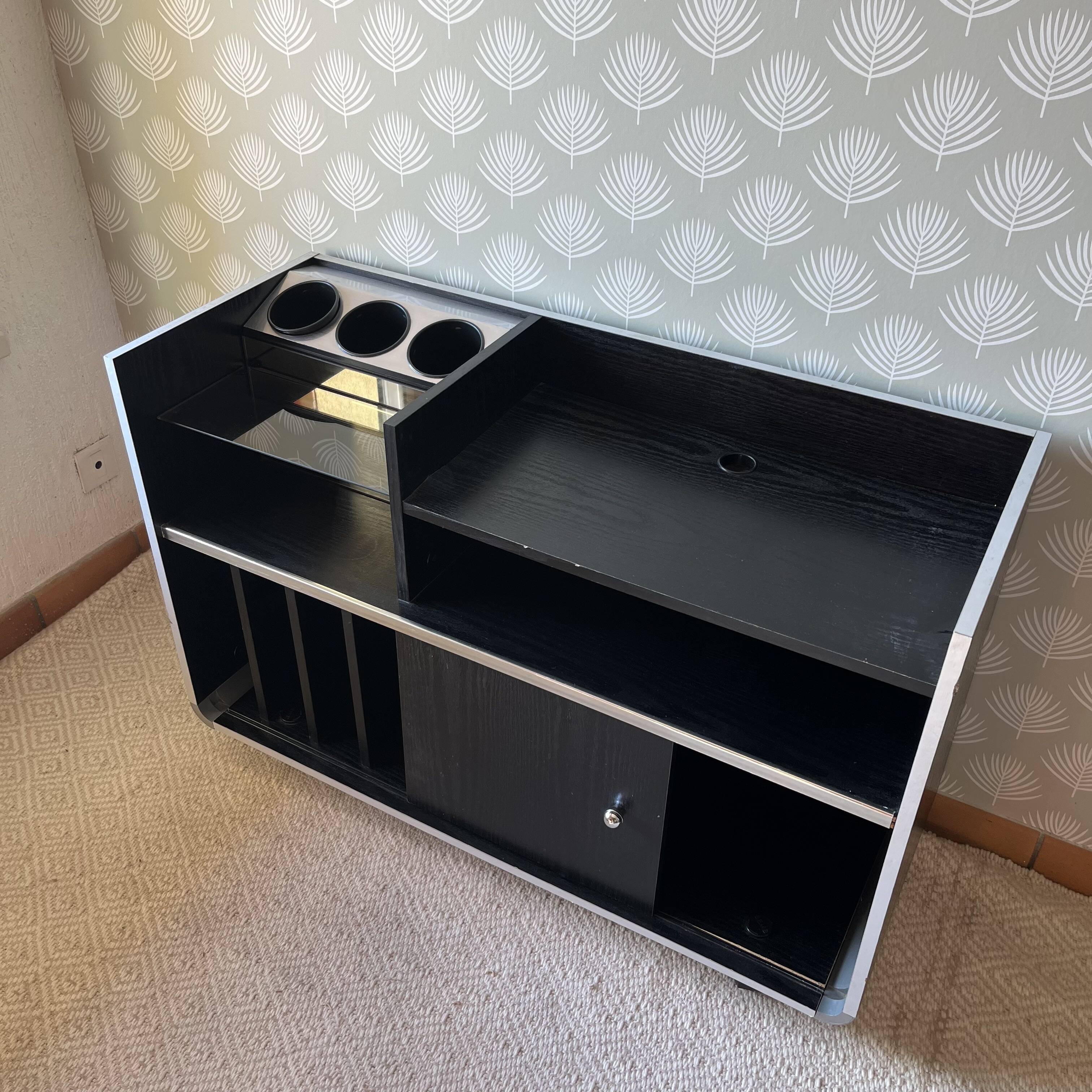 Meuble rangements vinyle et bar vintage