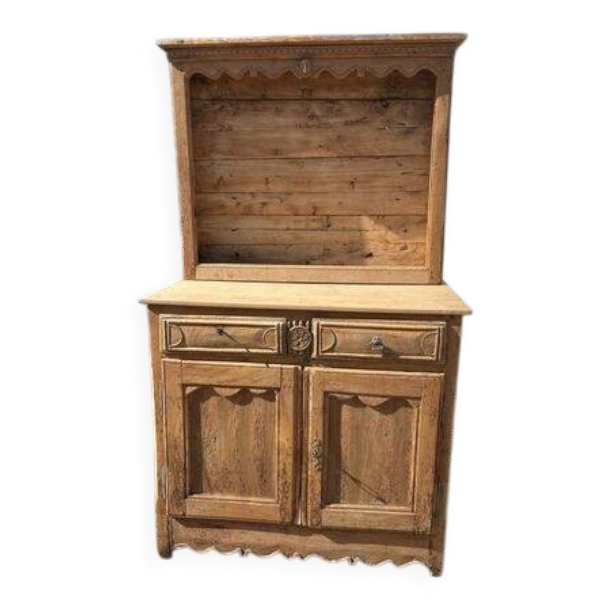 Buffet vaisselier rustique en chêne massif – style campagne / ancien