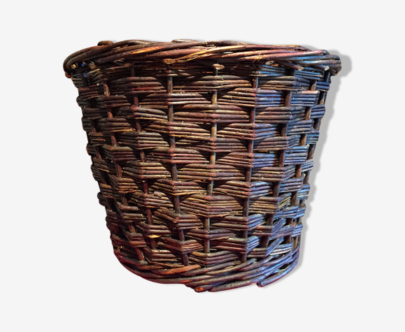 Corbeille en osier panier rustique en rotin pour jardin ou cheminée