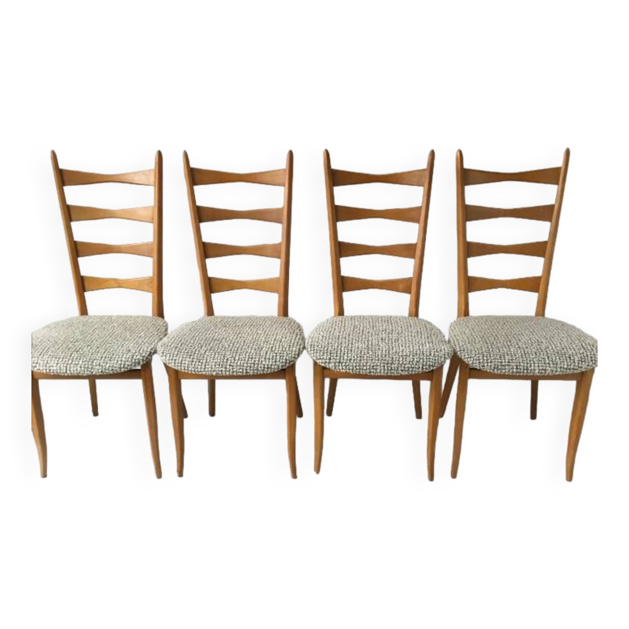 Series of 4 vintage chairs refurbished