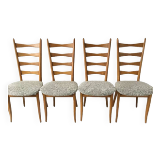 Série de 4 chaises vintage refaites à neuf