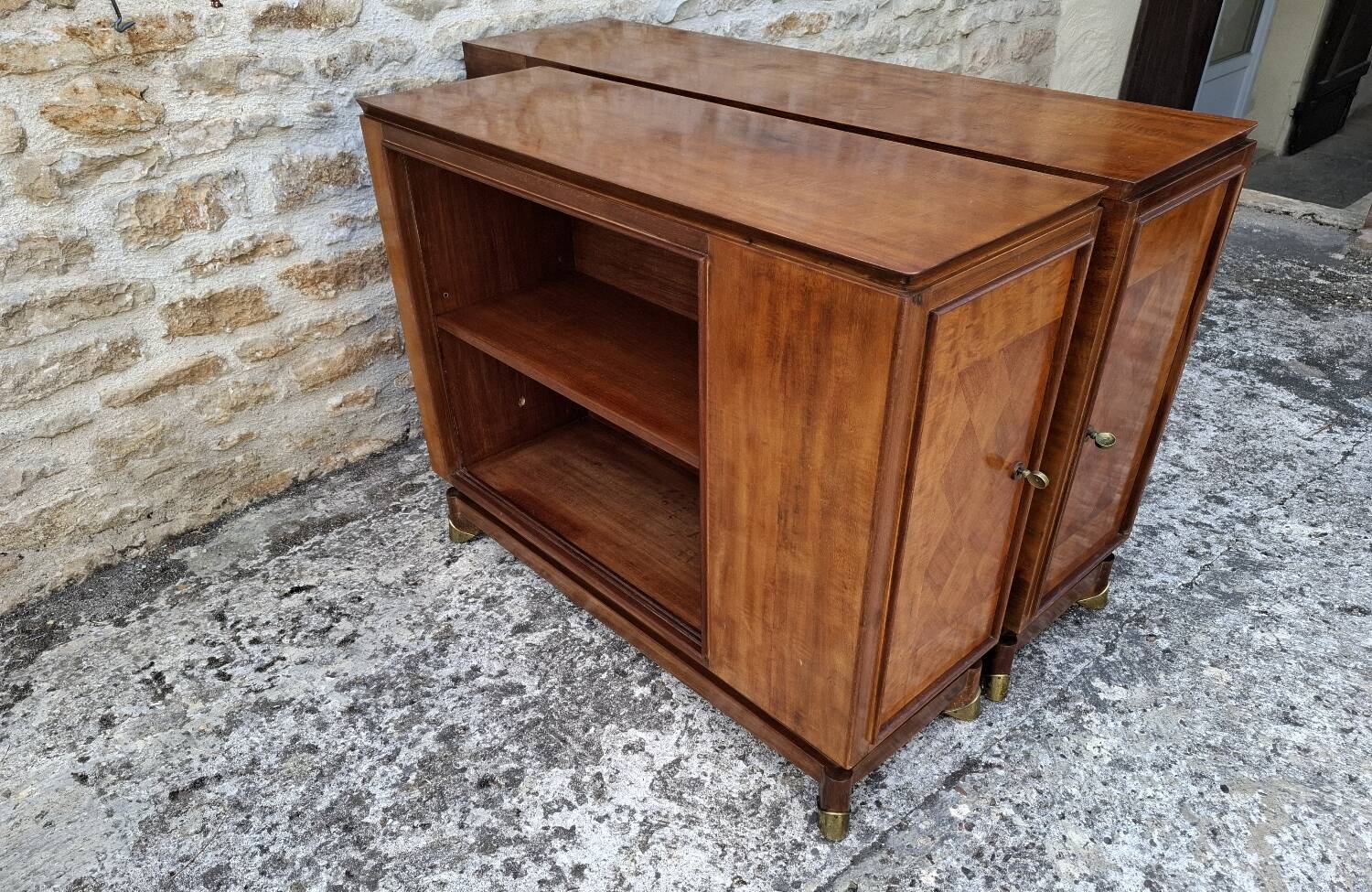 Mahogany glass sideboard, 1950