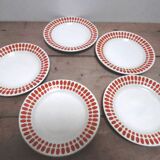 5 Digoin Sarreguemines dessert plates