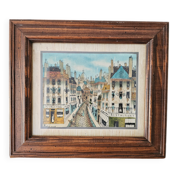 Oil Painting on Canvas - Rue de Paris Montmartre Signed Robert Scott