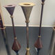 Trio of vintage brass and copper candle holders