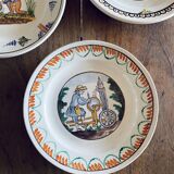 19th Century Plates Popular Faience Moulin des Loups & Hamage