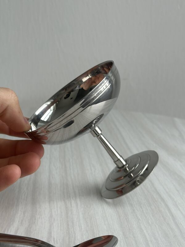 6 coupelles sur pied en inox Letang Remy