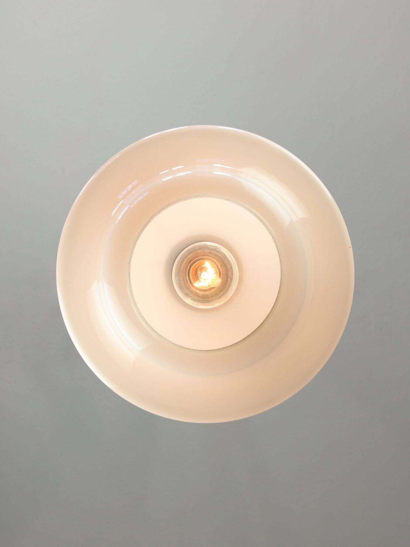 Mid-Century Italian Opaline and Brass Pendant Lamp