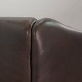 De Sede DS47 Extendable Brown Sadle Leather Loveseat Sofa. Switzerland, 70s