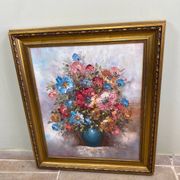 Tableau huile sur toile bouquet
