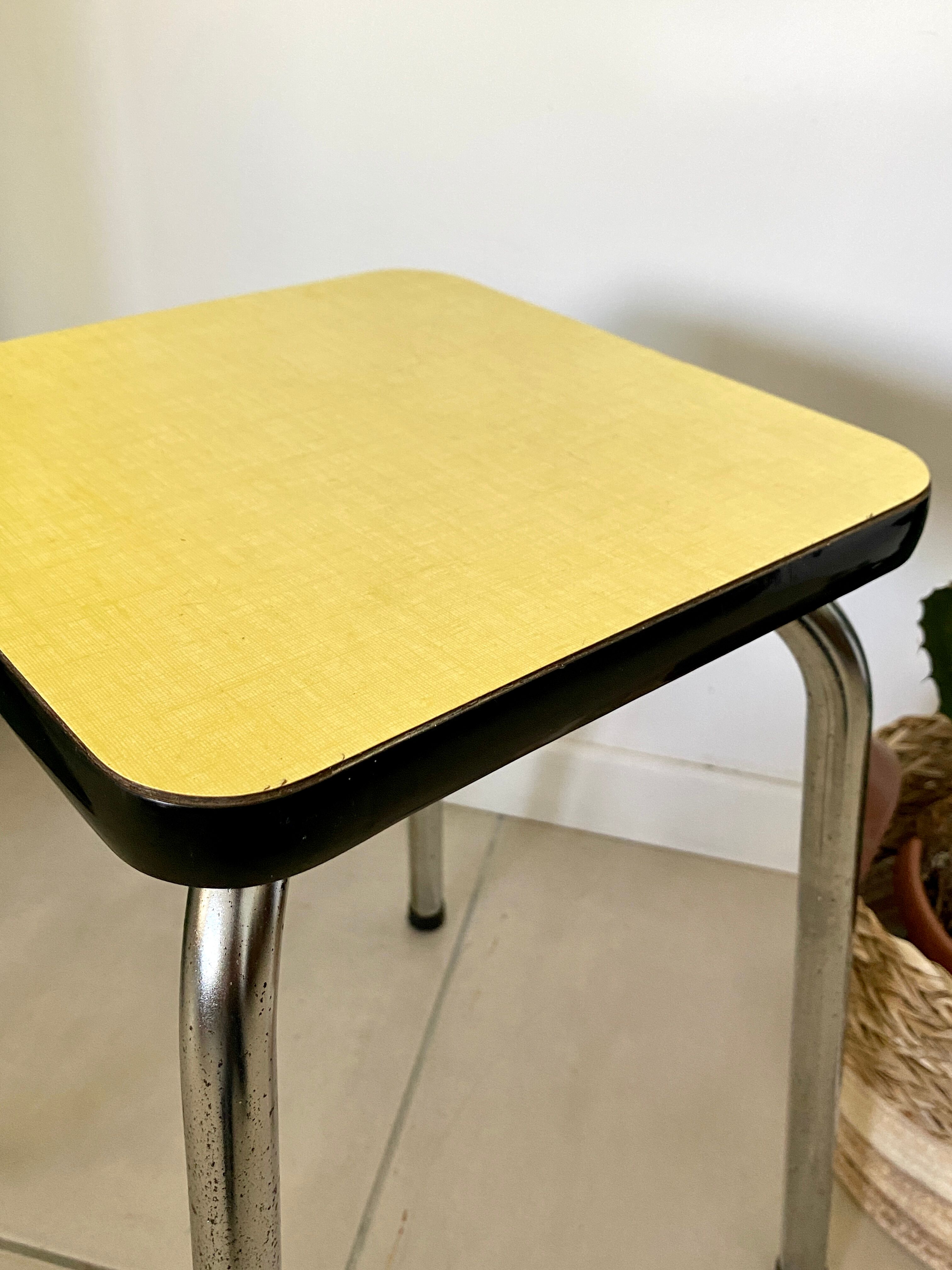 Yellow formica stool