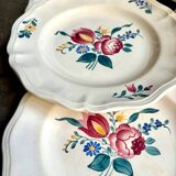 6 flat plates in Digoin Sarreguemines earthenware, "Yann" service