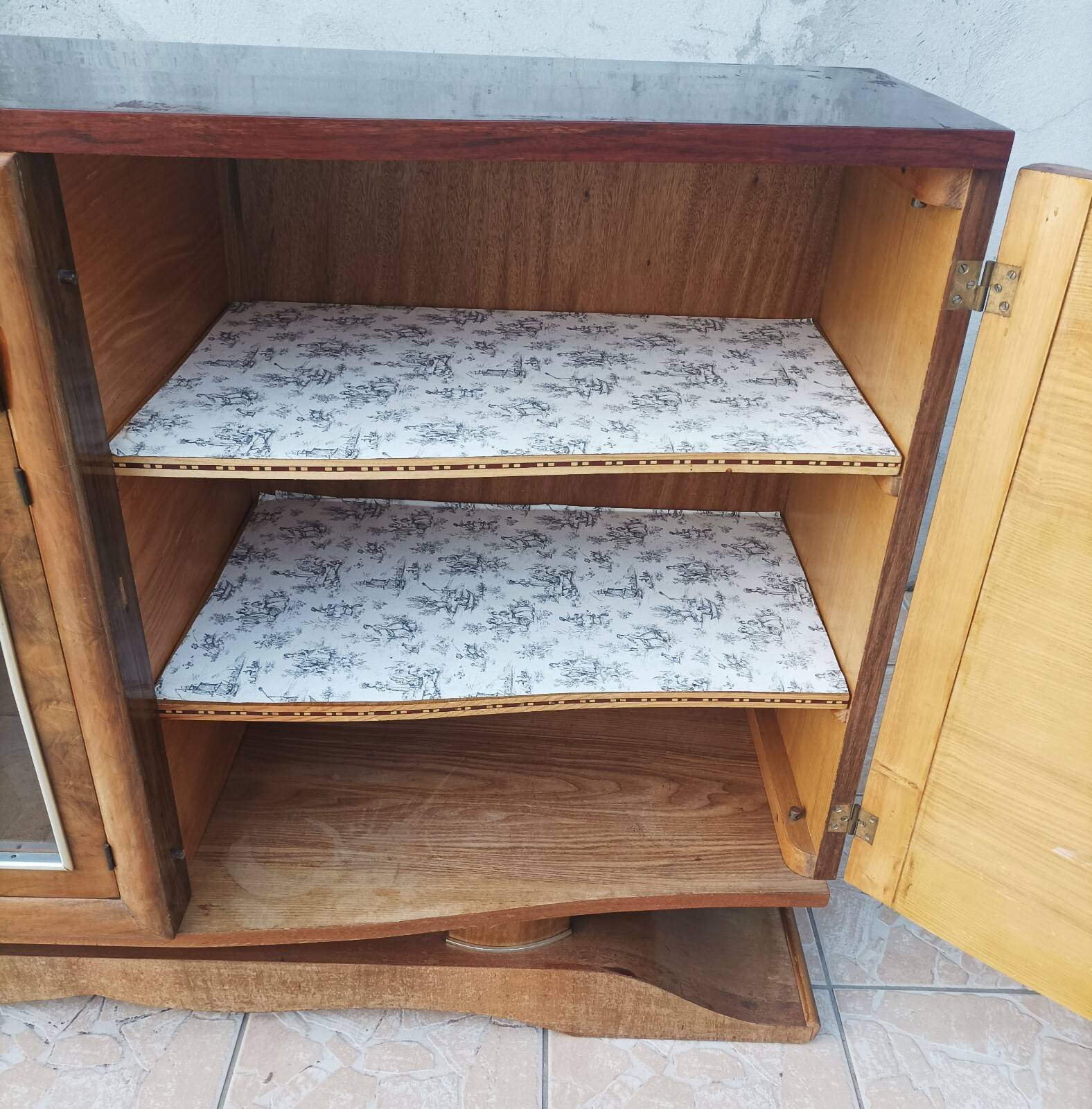 Art Deco walnut burl enfilade