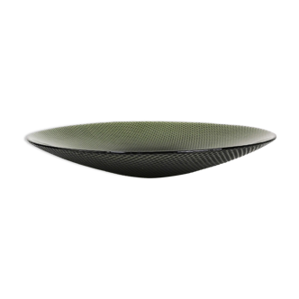 Glass platter, Helmegaard Glasvaerk, designed by T. Jorgenson, Denmark, 1980s