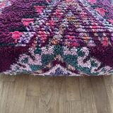 Colorful Berber pouf Moroccan pouf in bohemian dark purple wool