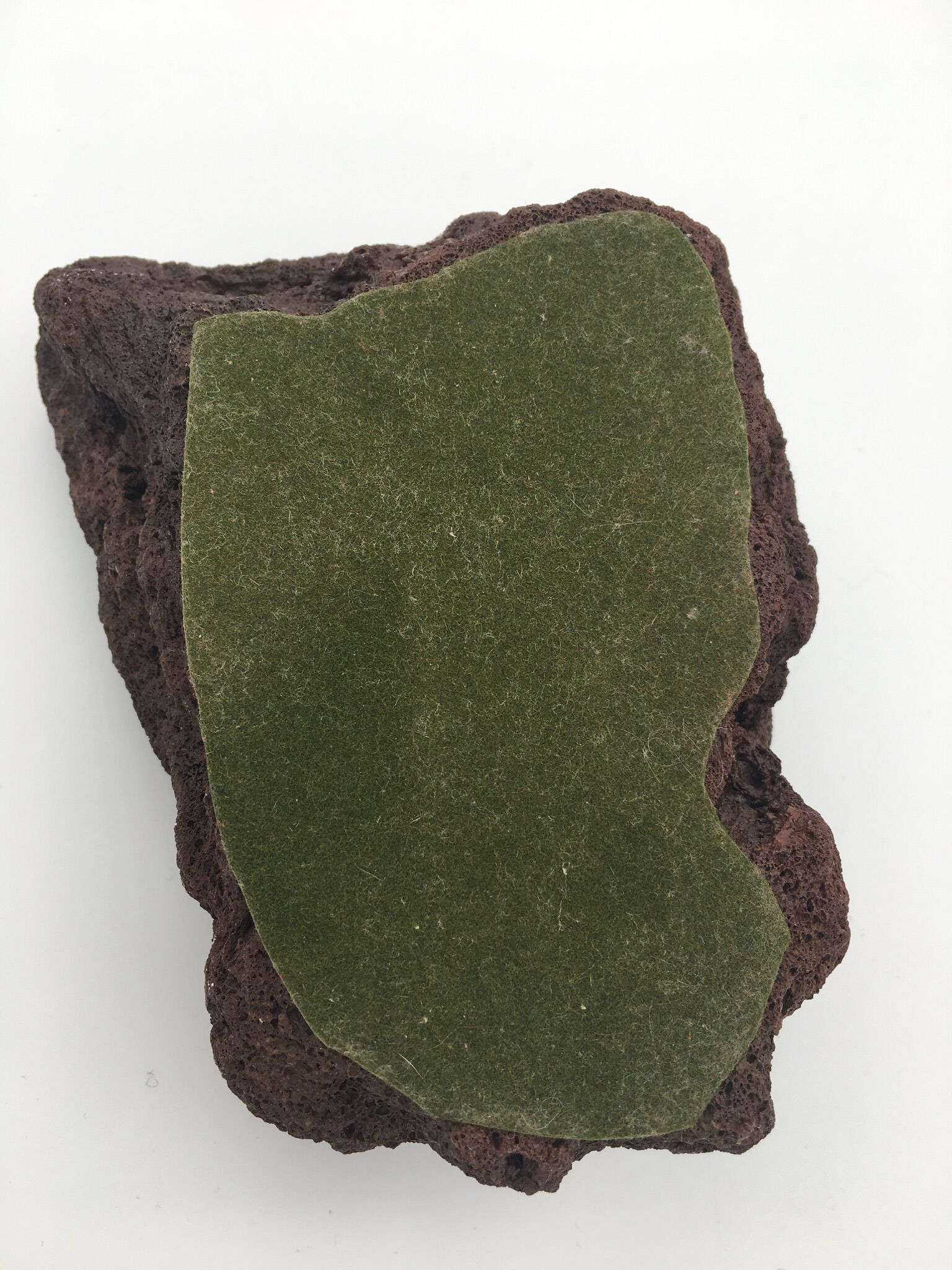 Vide-poche en pierre de lave émaillée, brun et jaune, vintage - années 1970